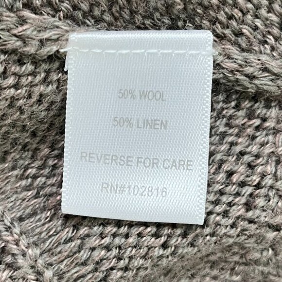 Garnet Hill Taupe Wool Linen Oversized Cardigan Sweater XS - Picture 9 of 10